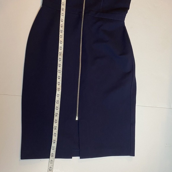 Ted Baker Size 3 US Size 8 Dress Cyanthe Sheath Full Zip Navy gold Career Office - Picture 9 of 10
